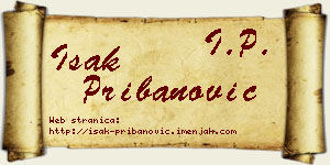 Isak Pribanović vizit kartica